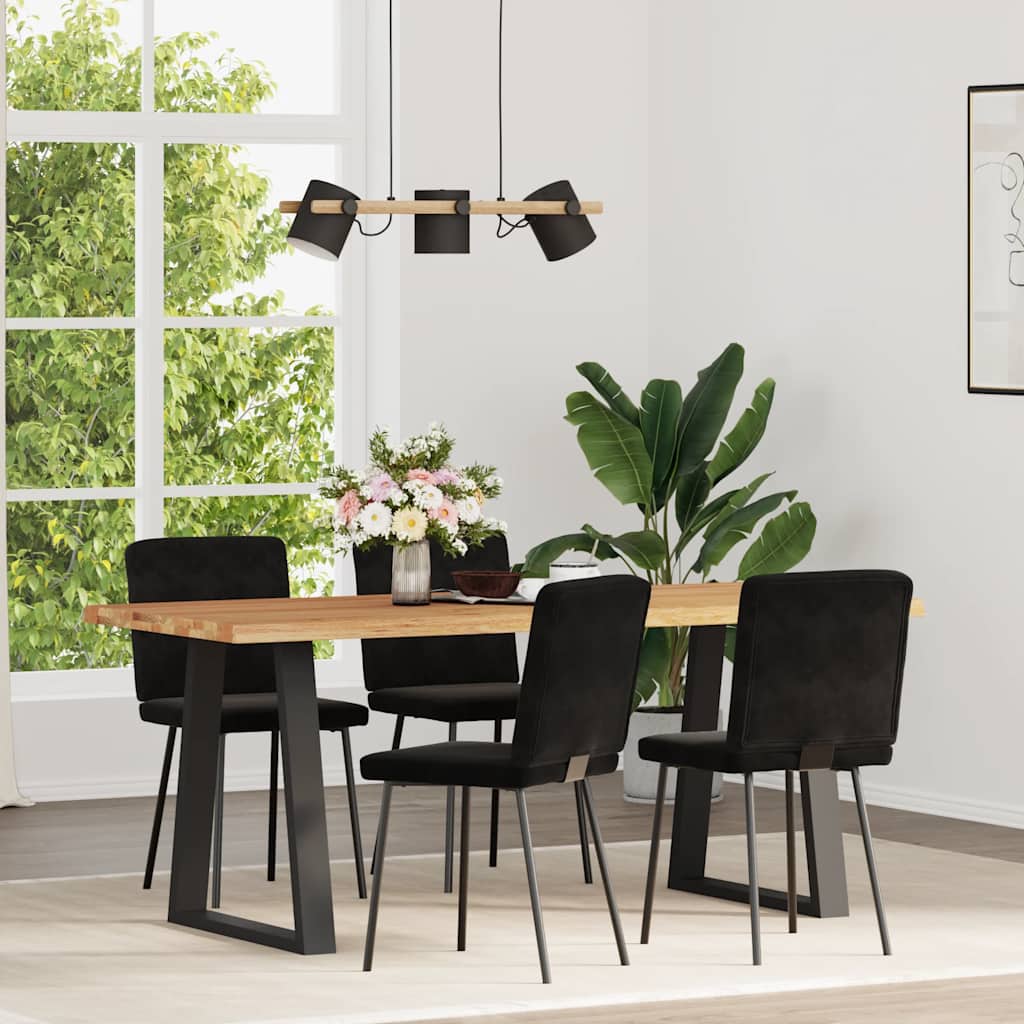 Cadeiras de jantar 4 pcs veludo preto