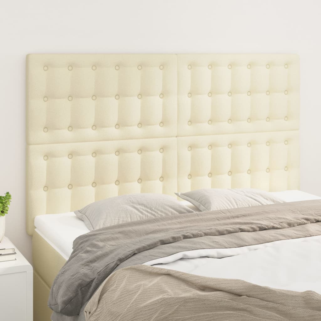 Cabeceira creme 144x5x118/128 cm couro sintético
