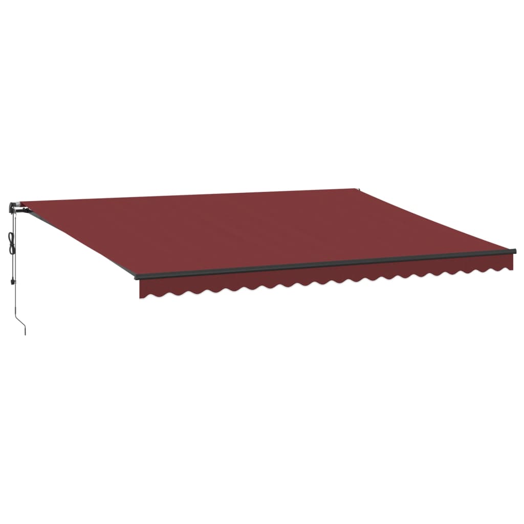 Toldo retrátil automático com luzes LED 500x350 cm bordô