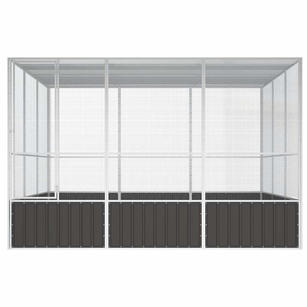 Gaiola pássaros 302,5x324,5x211,5 cm aço galvanizado antracite