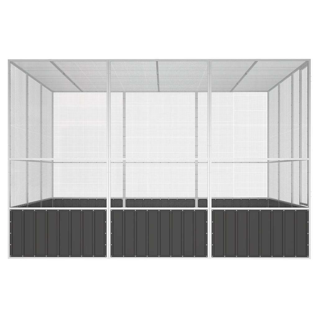 Gaiola pássaros 302,5x324,5x211,5 cm aço galvanizado antracite