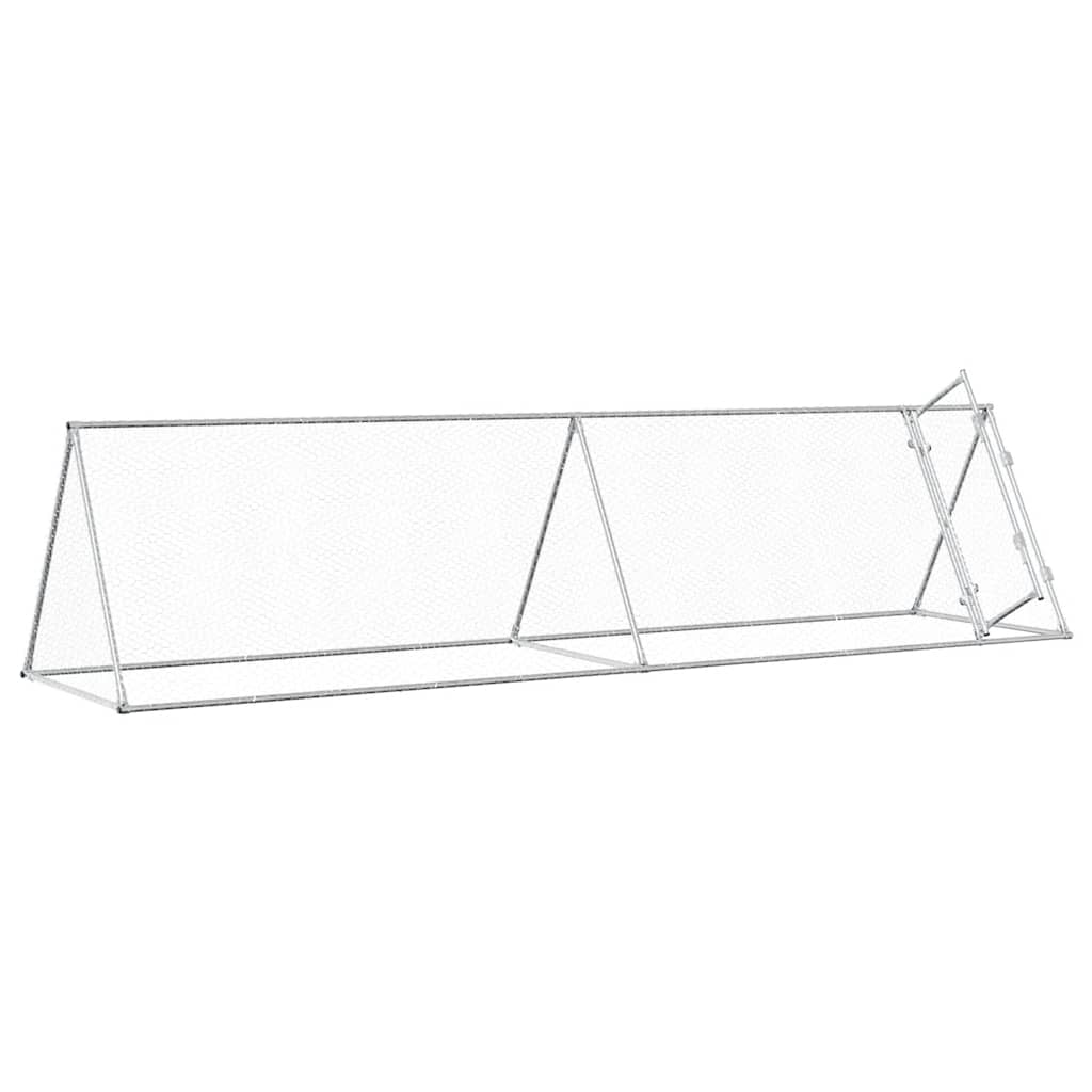 Galinheiro 400x105x91 cm aço galvanizado prateado