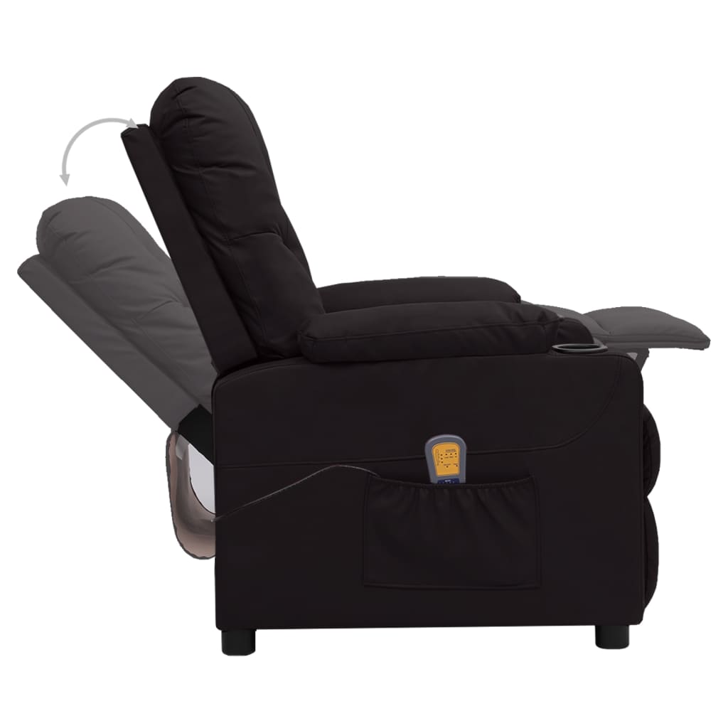 Poltrona de massagens couro artificial preto