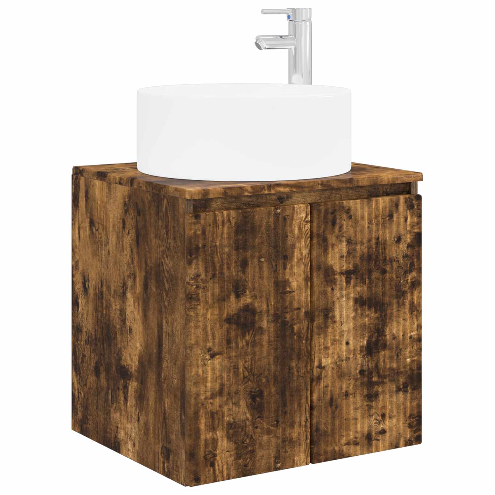 Vanidade de pia de parede carvalho fumado 49,5 x 44,5 x 65,5 cm
