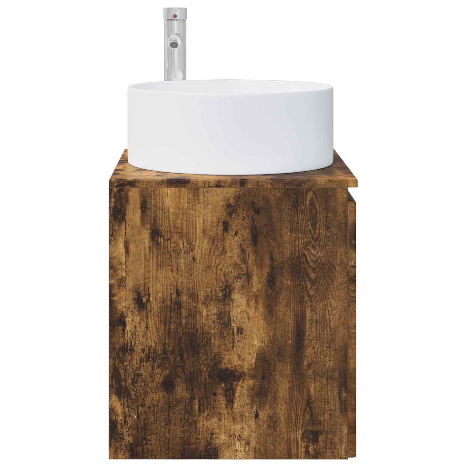 Vanidade de pia de parede carvalho fumado 49,5 x 44,5 x 65,5 cm