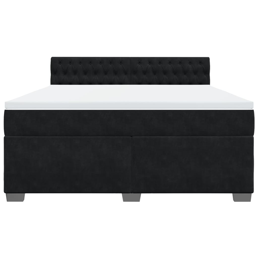 Cama com molas/colchão 180x200 cm veludo preto