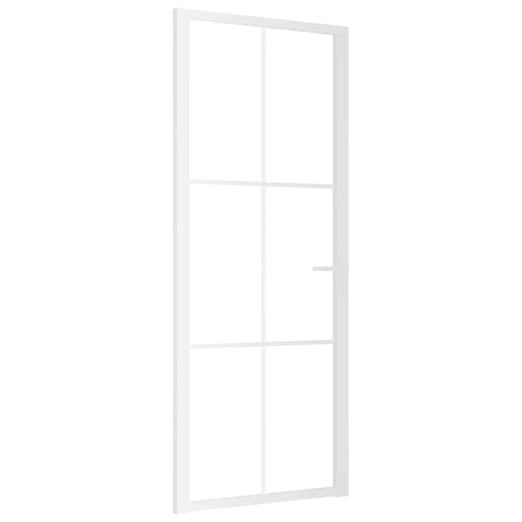 Porta de interior 83x201,5 cm vidro esg e alumínio branco