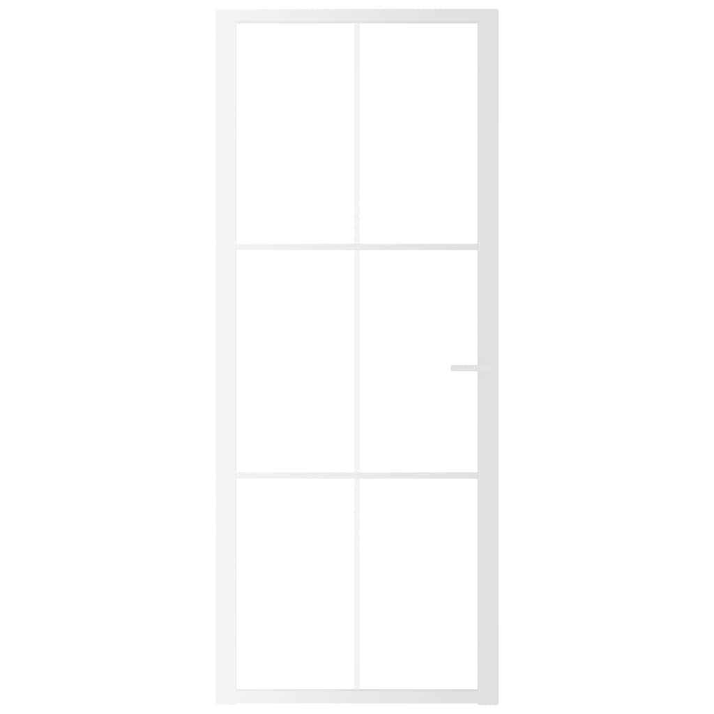 Porta de interior 83x201,5 cm vidro esg e alumínio branco