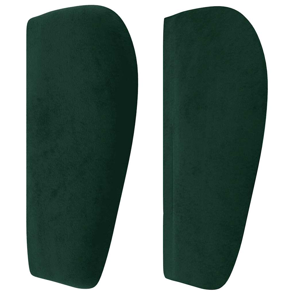 Cabeceira de cama c/ abas veludo 147x23x78/88cm verde-escuro