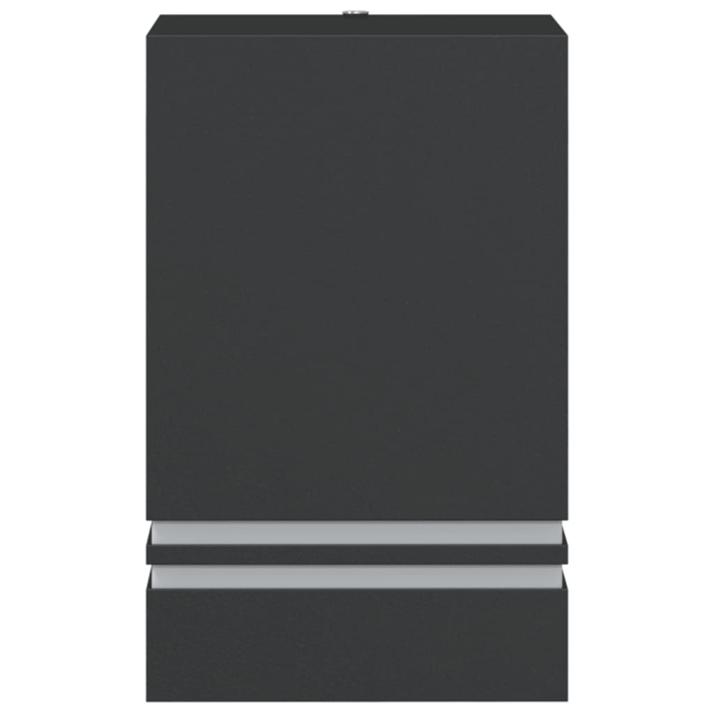 Candeeiros de parede p/ exterior 2 pcs aço inoxidável preto
