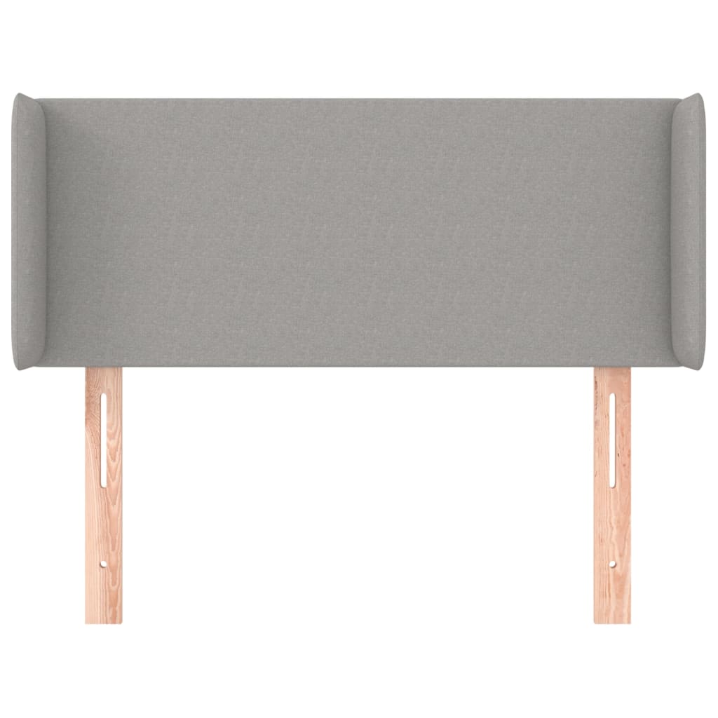 Cabeceira de cama c/ abas tecido 83x16x78/88 cm cinzento-claro
