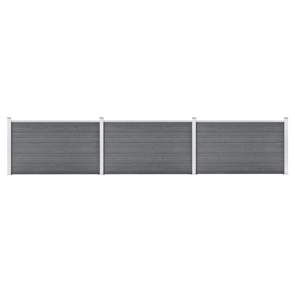 Painel de vedação para jardim 526x106 cm wpc cinzento