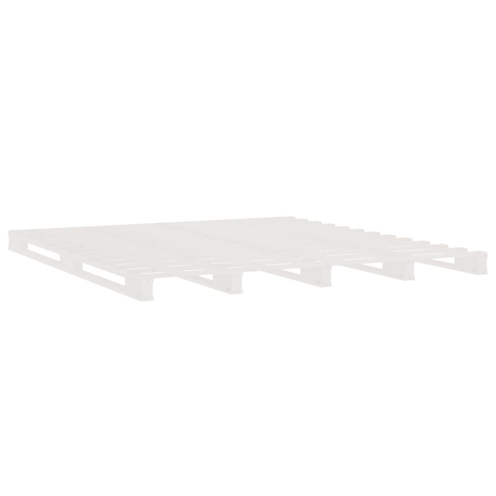 Cama de paletes 140x190 cm madeira de pinho maciça branco