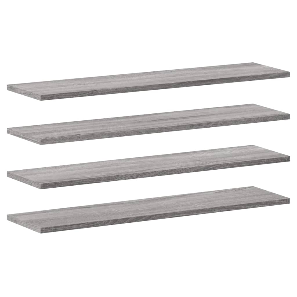 Prateleiras de parede 4pcs derivados de madeira cinzento sonoma