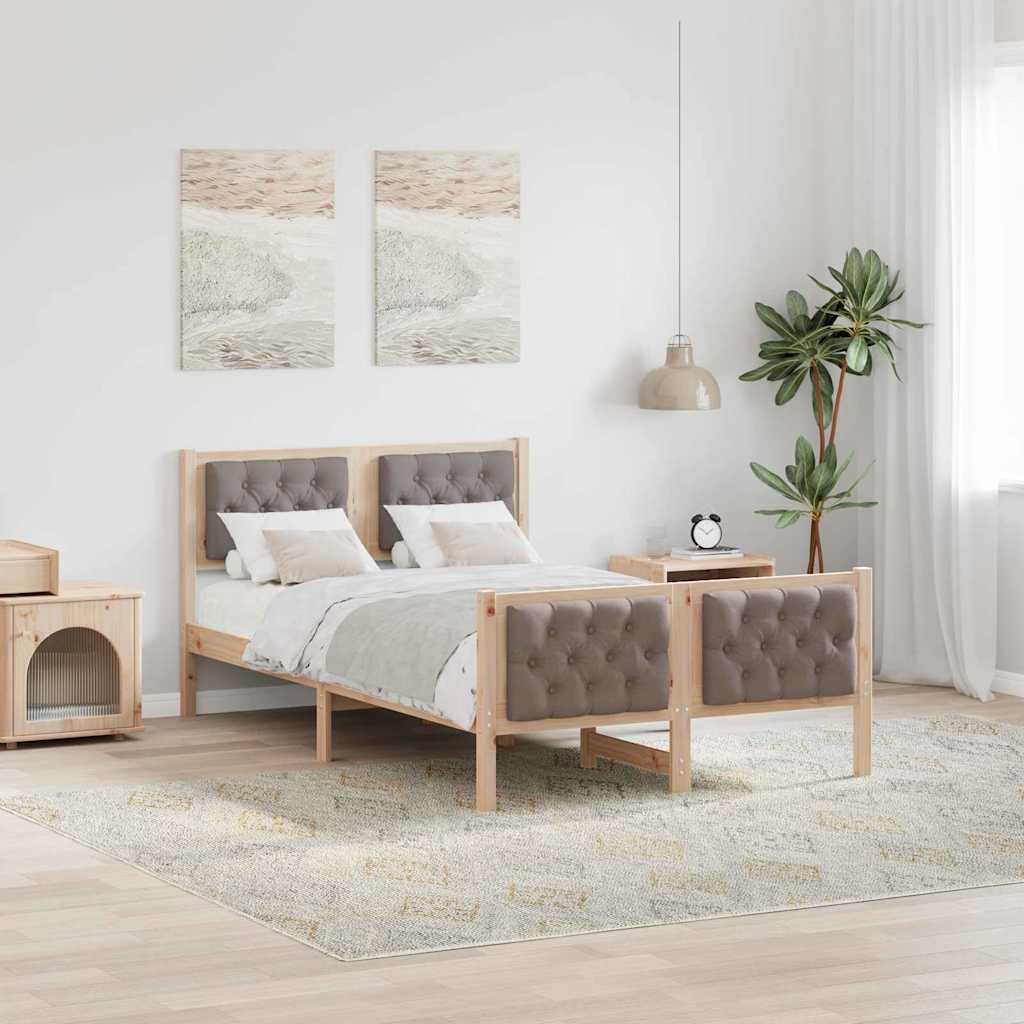 Estrutura da cama cinzento-acastanhado 135 x 190 cm