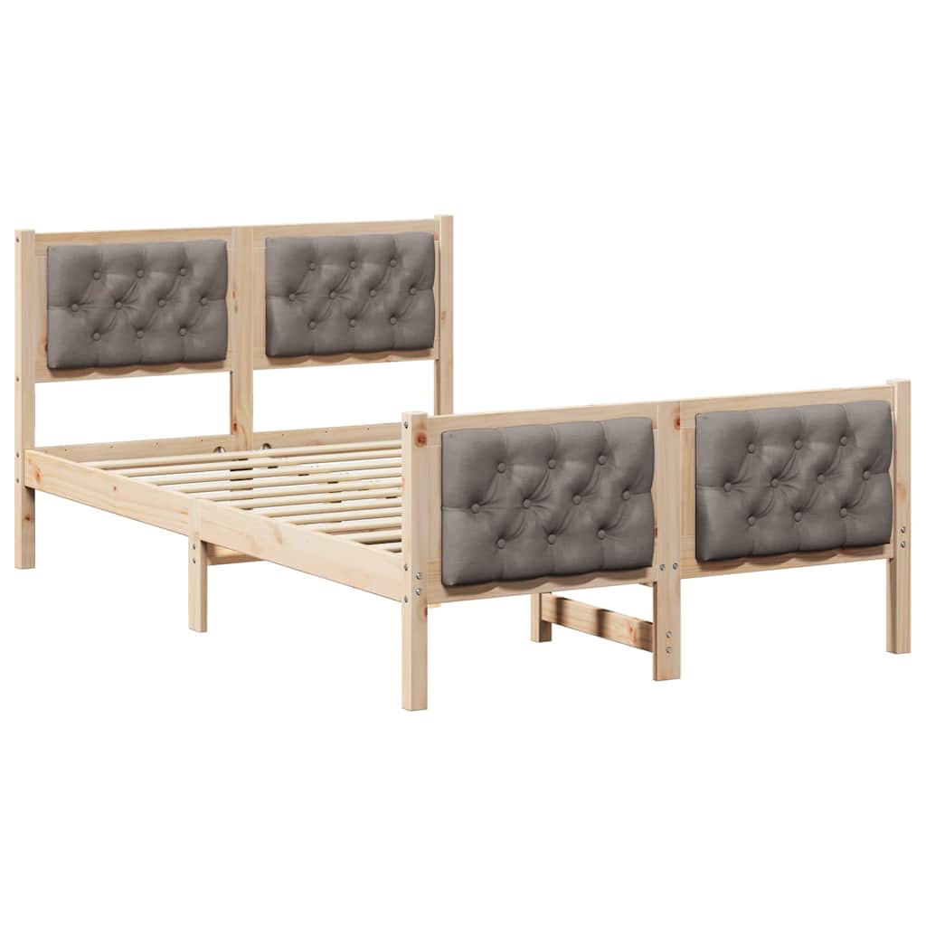 Estrutura da cama cinzento-acastanhado 135 x 190 cm