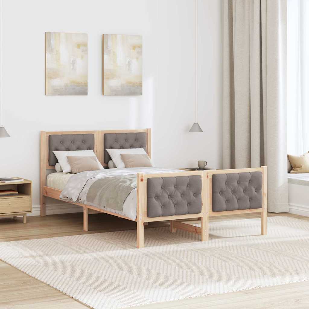 Estrutura da cama cinzento-acastanhado 135 x 190 cm