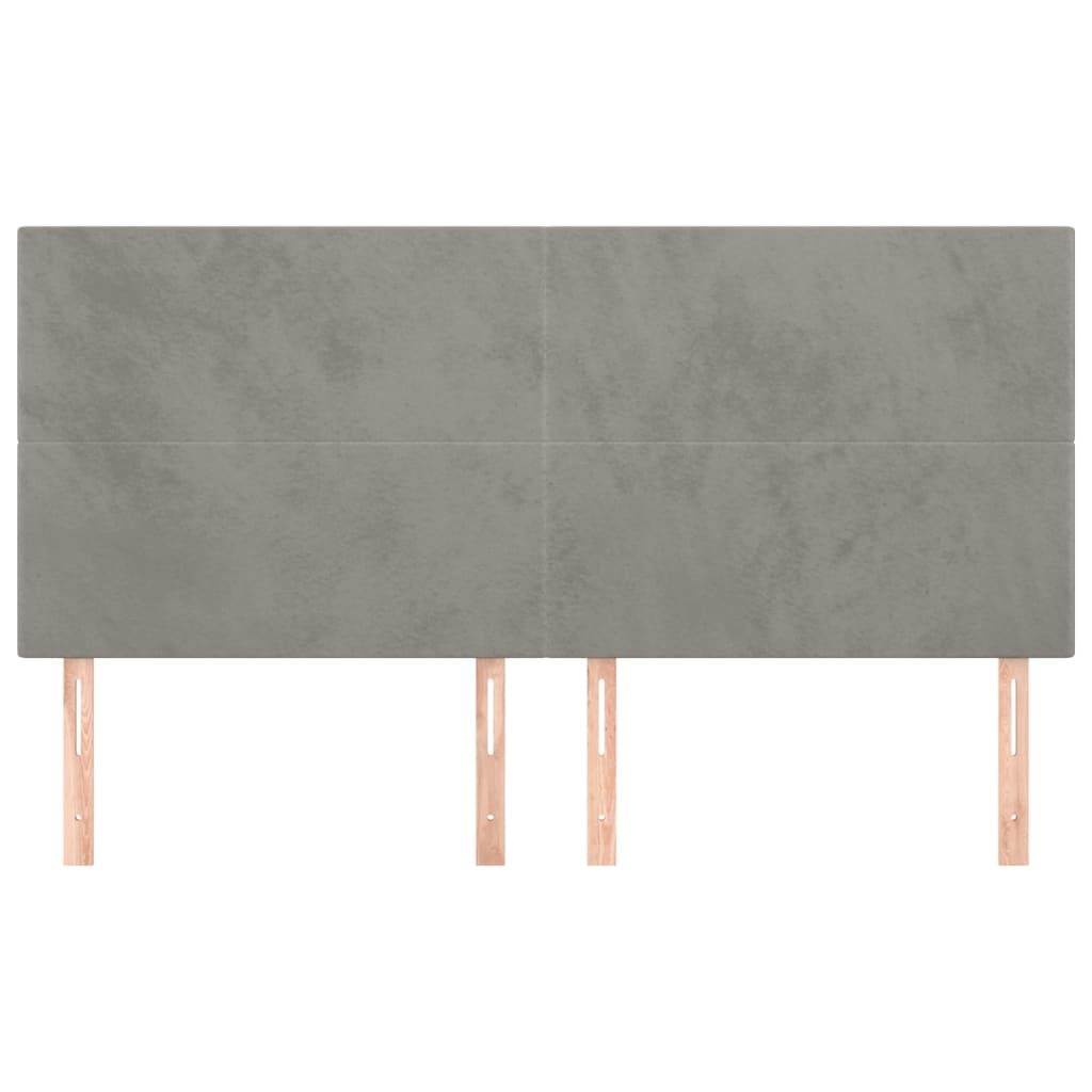 Cabeceira cinza claro 180x5x118/128 cm veludo