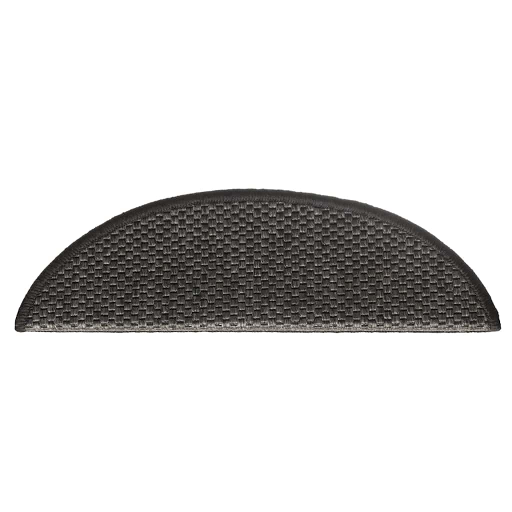 Tapetes escada adesivos aspeto sisal 15 pcs 56x17x3cm antracite