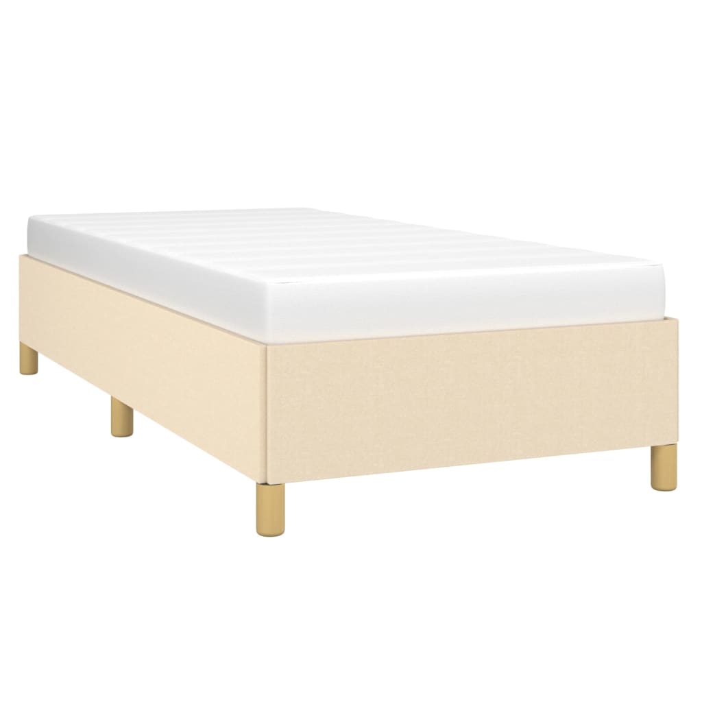 Estrutura de cama sem colchão 100x200 cm tecido cor creme