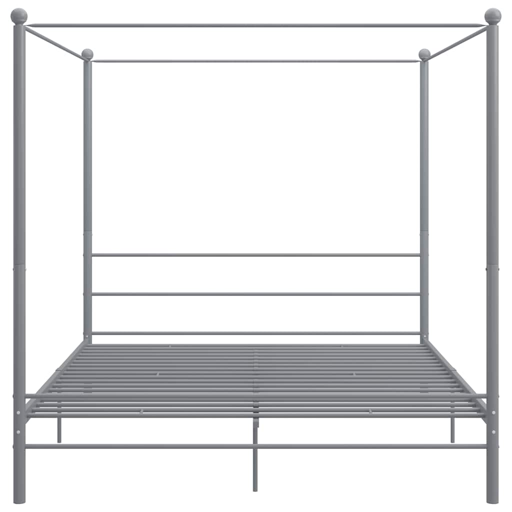 Estrutura de cama com dossel 180x200 cm metal cinzento