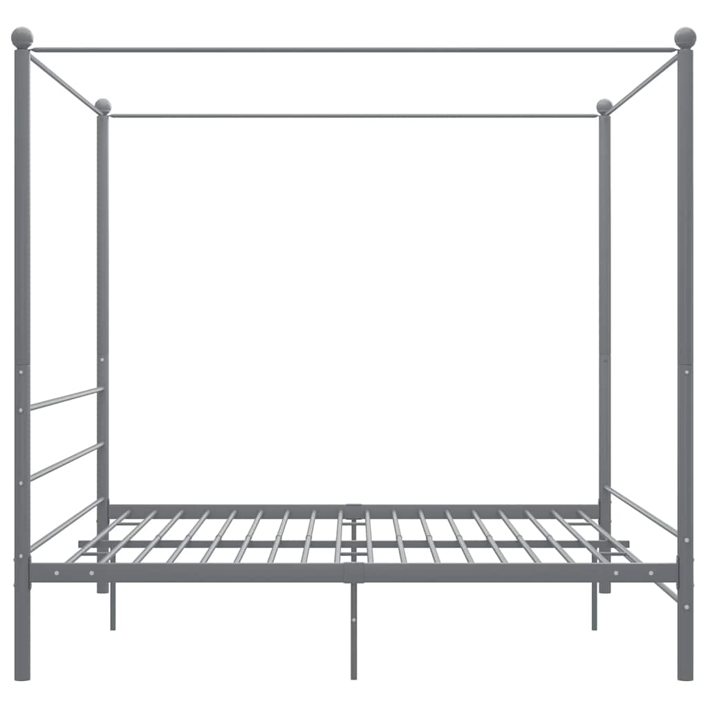 Estrutura de cama com dossel 180x200 cm metal cinzento