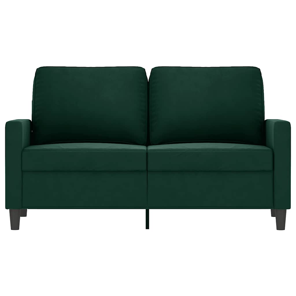 Sofá de 2 lugares 120 cm veludo verde-escuro