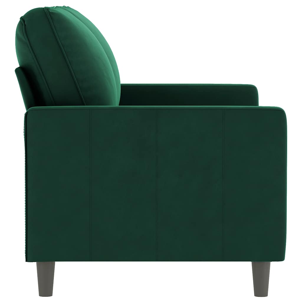 Sofá de 2 lugares 120 cm veludo verde-escuro