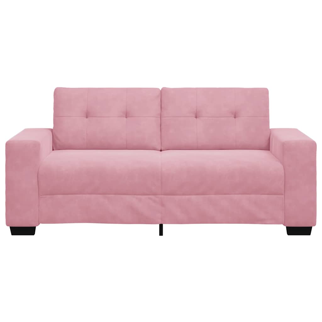 Sofá de dois lugares rosa, 180x77x82 cm, em veludo
