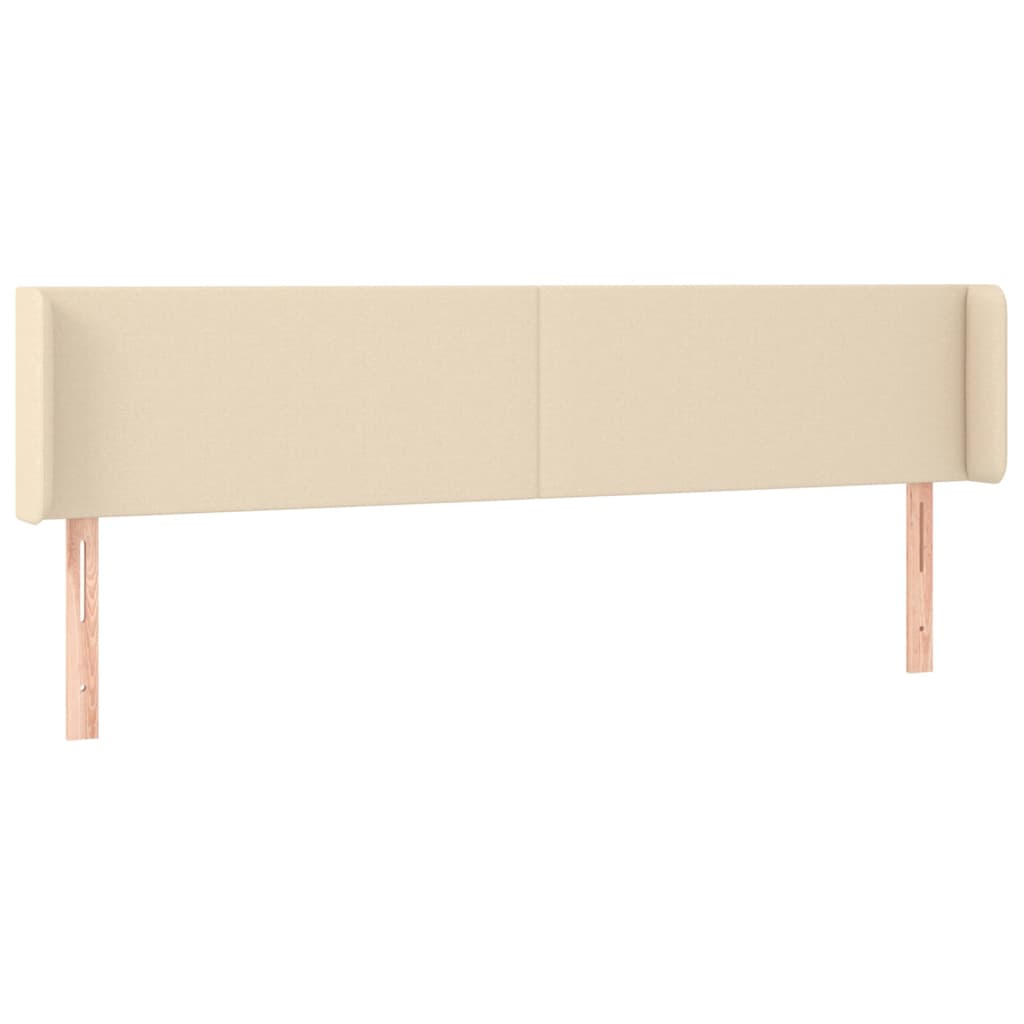 Cabeceira de cama c/ luzes LED tecido 163x16x78/88 cm cor creme