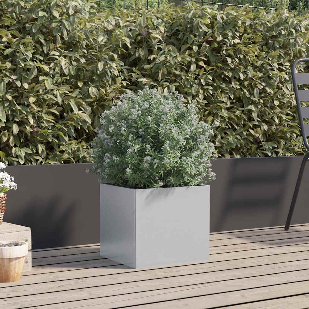 Vaso/floreira 32x30x29 cm aço galvanizado prateado