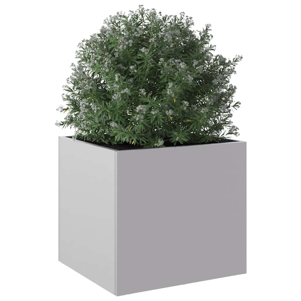 Vaso/floreira 32x30x29 cm aço galvanizado prateado