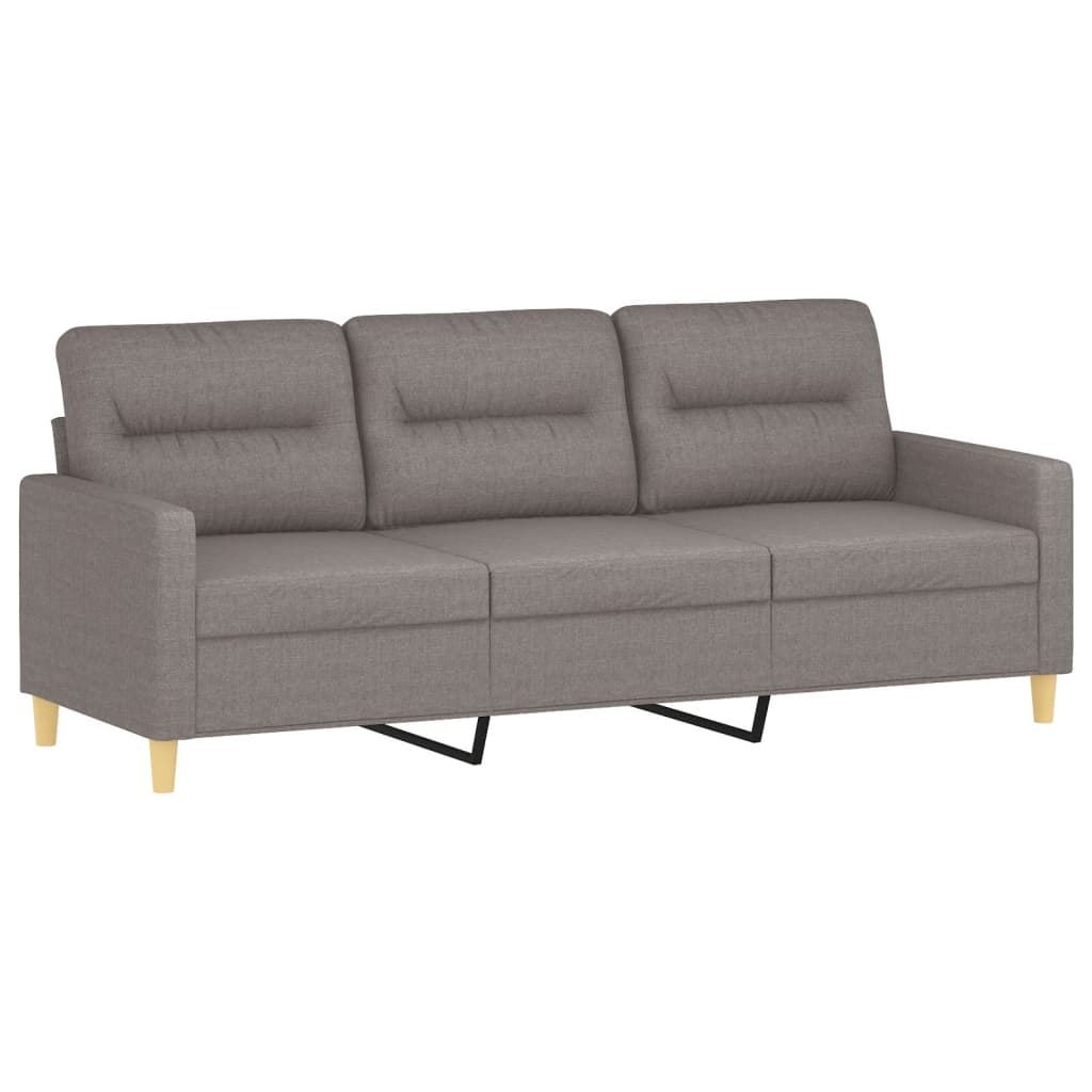 2 Pcs conjunto de sofás com almofadões tecido cinza-acastanhado