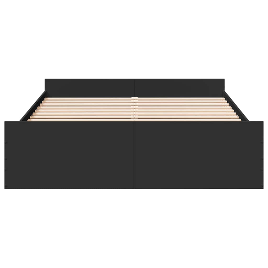 Estrutura de cama c/ gavetas 150x200 cm derivados madeira preto
