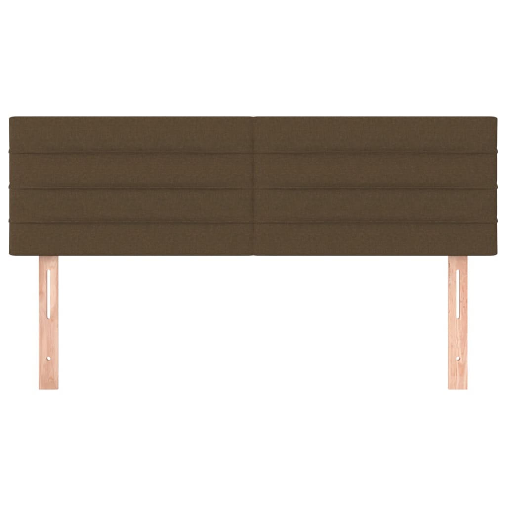 Cabeceiras castanho-escuro 144x5x78/88 cm tecido