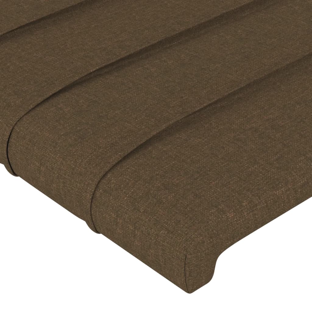 Cabeceiras castanho-escuro 144x5x78/88 cm tecido