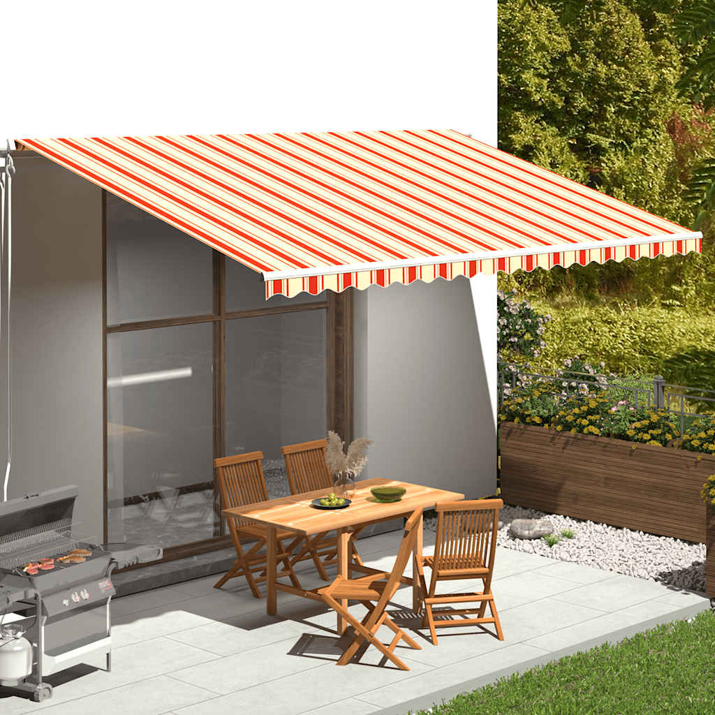 Tecido de substituição para toldo amarelo e laranja 500x300 cm poliéster