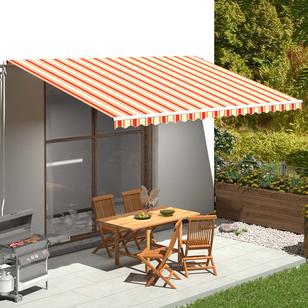 Tecido de substituição para toldo amarelo e laranja 500x300 cm poliéster