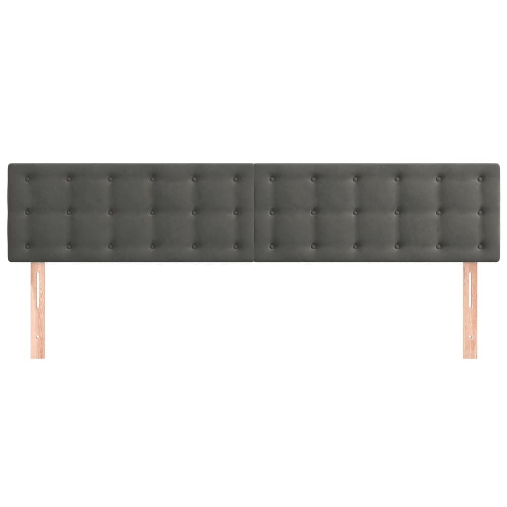 Cabeceiras cinzento-escuro 160x5x78/88 cm veludo