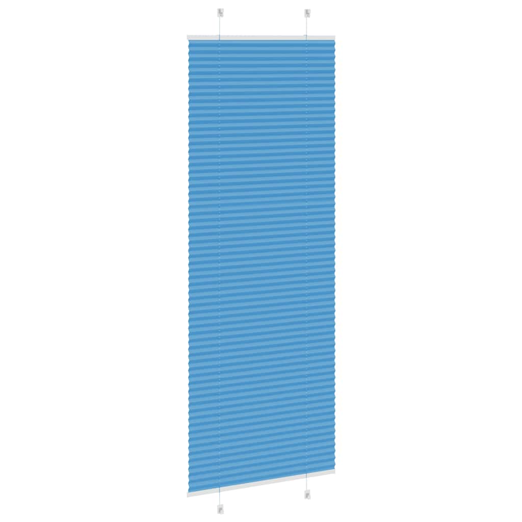 Azul plissada cega 80x200 cm largura tecido 79,4 cm poliéster