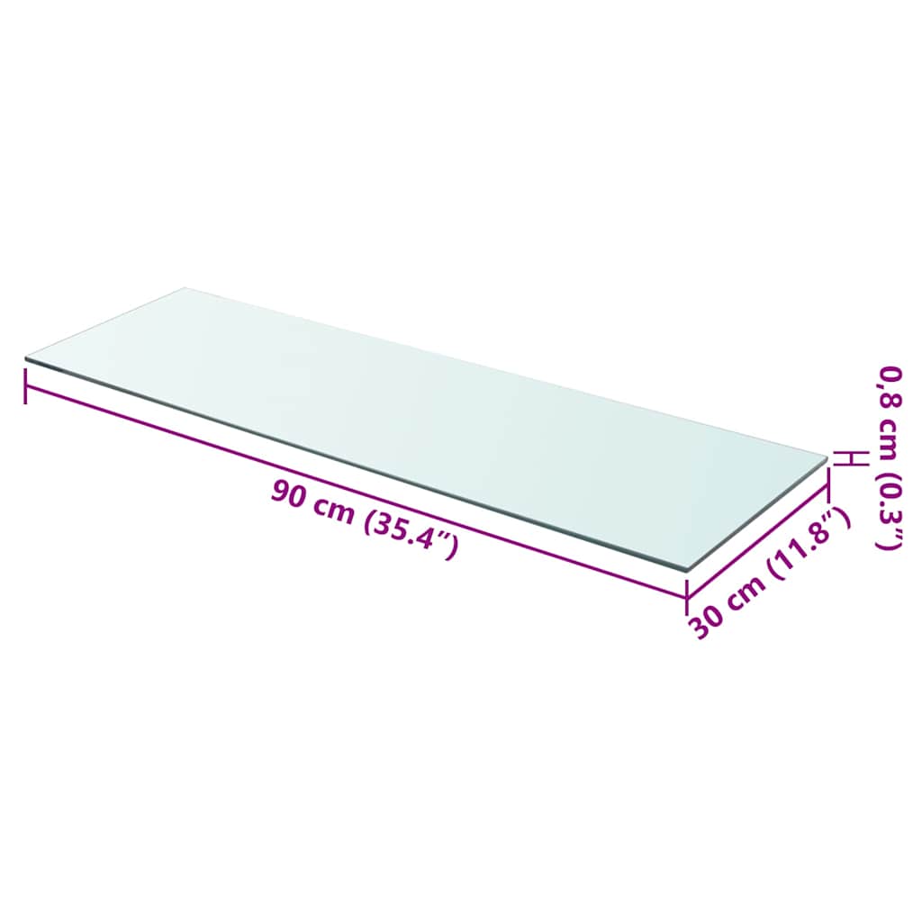 Prateleiras 2 pcs 90x30 cm vidro transparente