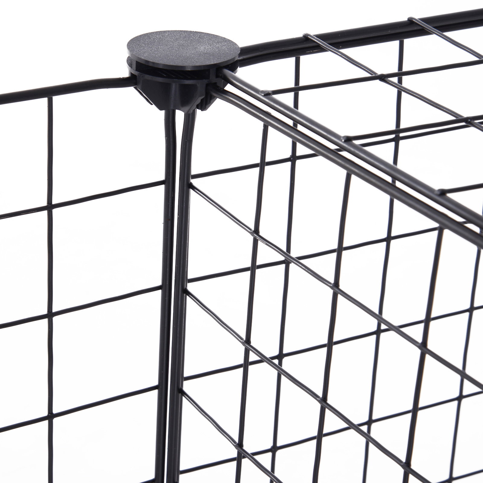 Recinto de metal para pequenos animais de estimação com 12 painéis desmontável DIY 106x73x36 cm preto