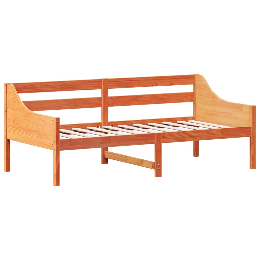 Sofá-cama sem colchão 90x190 cm pinho maciço castanho-mel