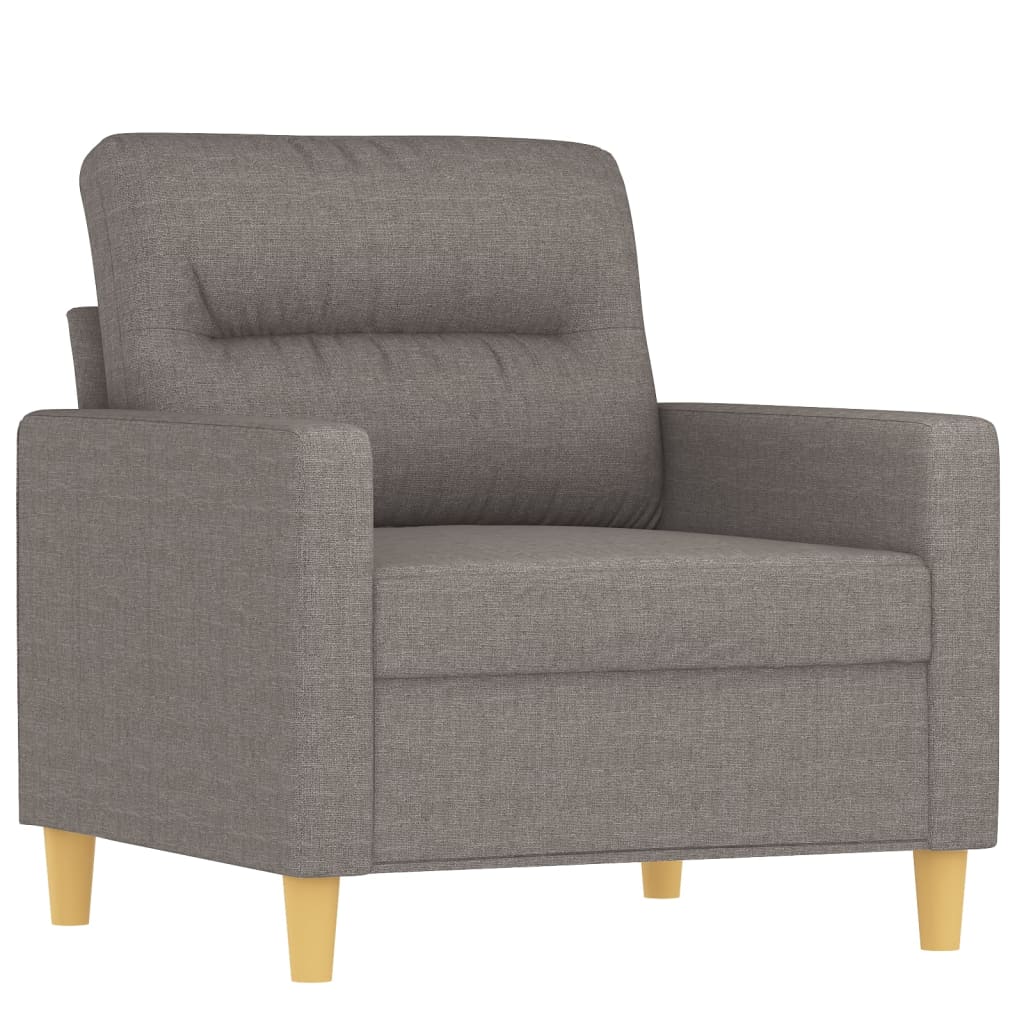 4 Pcs conjunto de sofás com almofadões tecido cinza-acastanhado