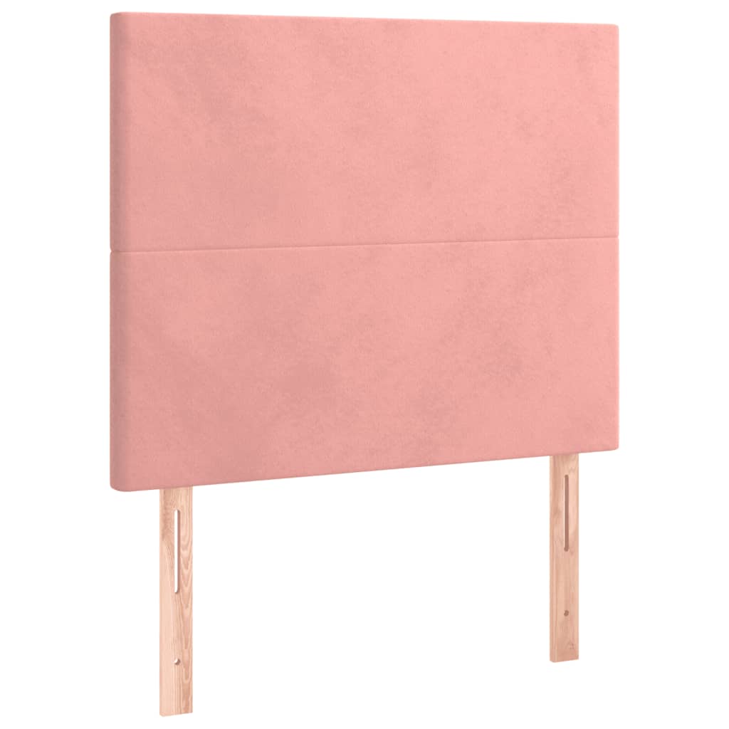 Cabeceira de cama c/ luzes LED veludo 100x5x118/128 cm rosa