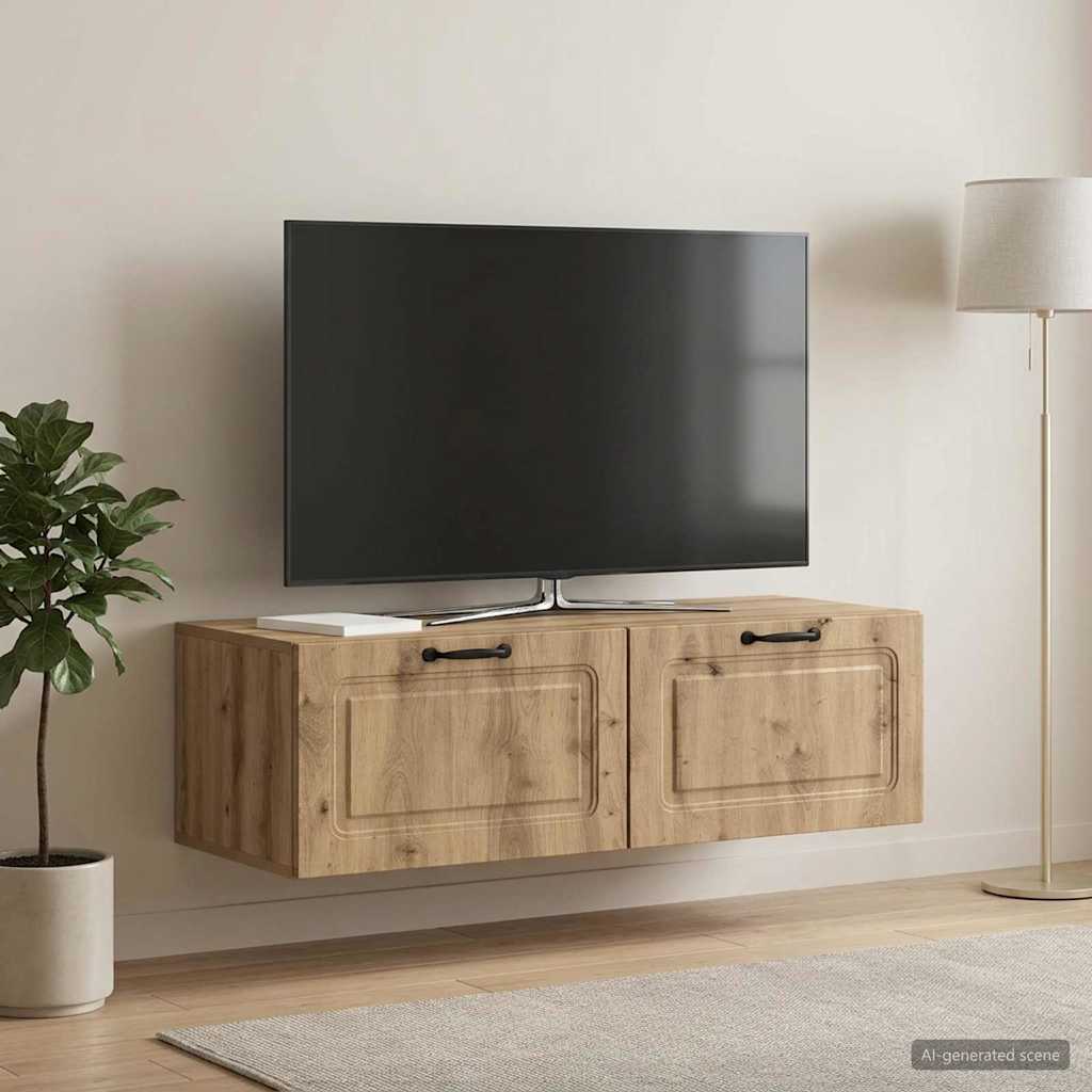 Gabinete de TV de parede 98 x 41 x 30 cm carvalho arttisan