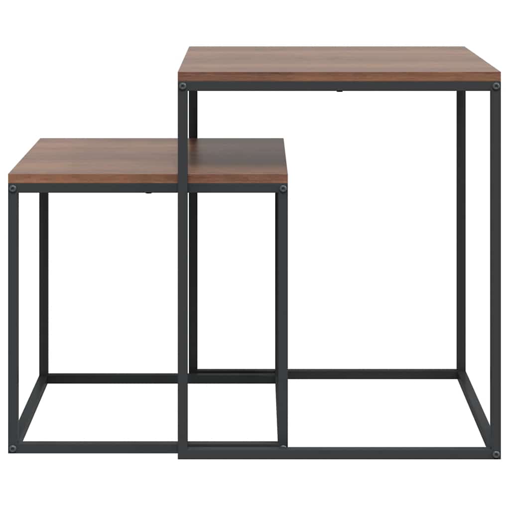 Conjunto de mesas de centro 2 pcs derivados de madeira e metal