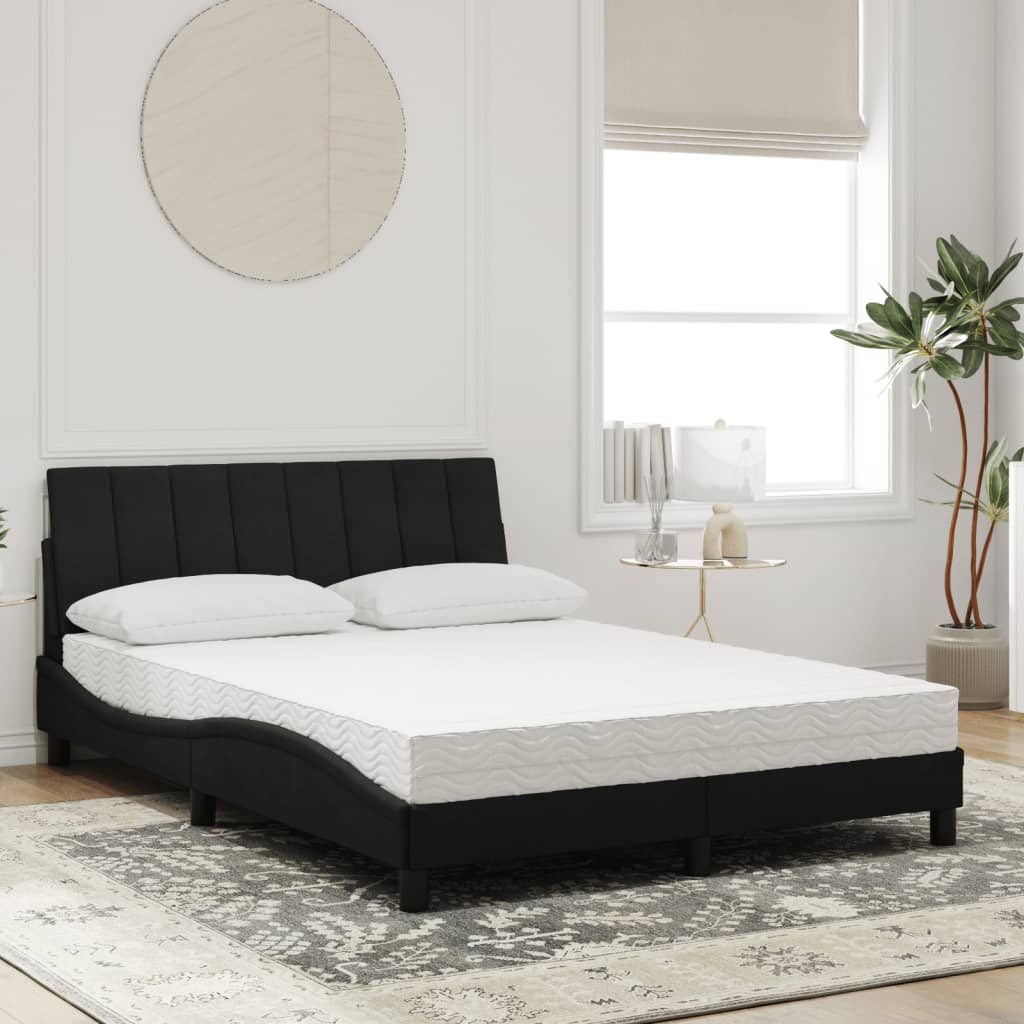 Cama com colchão hanko 140x190 cm veludo preto