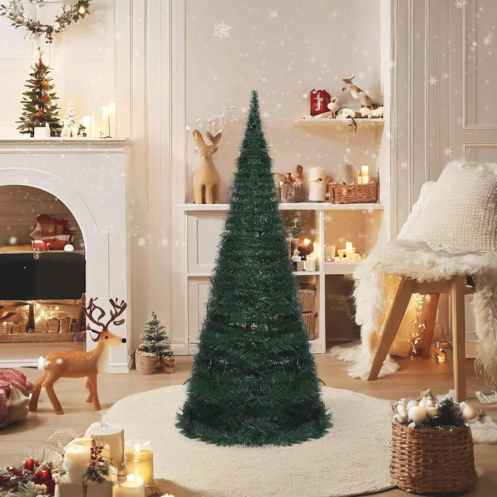 Árvore natal pop-up artificial pré-iluminada 150 cm verde