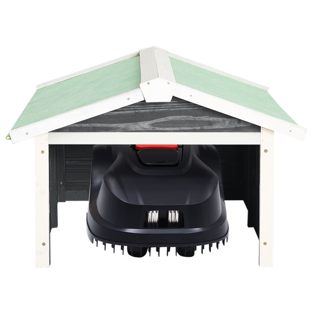 Abrigo p/ cortador de relva 72x87x50 cm abeto cinzento e branco